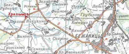 Карта - деревня Хряпьево Бежаницкого района